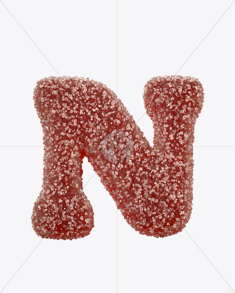 Letter N from Sugar Candy Font on Yellow Images Creative Fonts - S21172