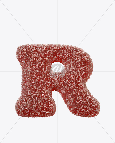 Letter R from Sugar Candy Font on Yellow Images Creative Fonts - S21176