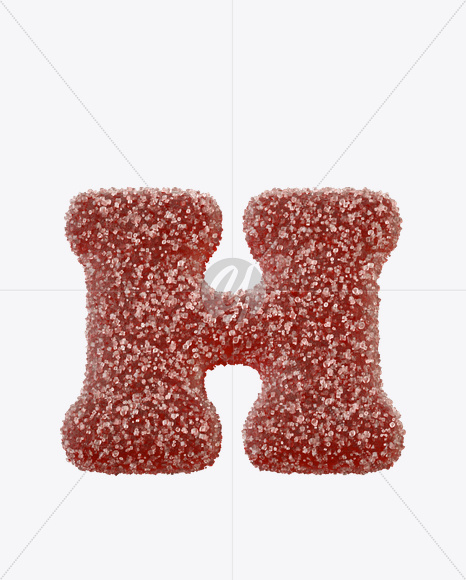 Letter H from Sugar Candy Font on Yellow Images Creative Fonts - S21166