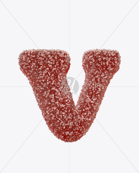 Letter V from Sugar Candy Font on Yellow Images Creative Fonts - S21180