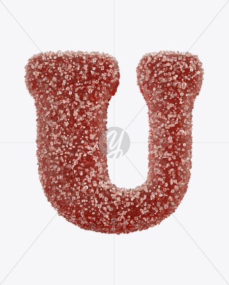 Letter U from Sugar Candy Font on Yellow Images Creative Fonts - S21179