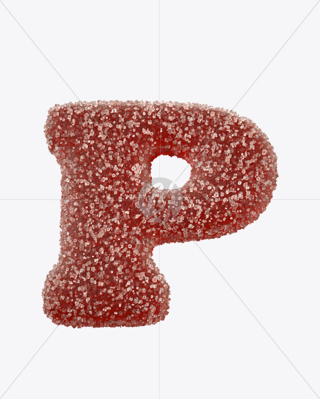 Letter P from Sugar Candy Font on Yellow Images Creative Fonts - S21174