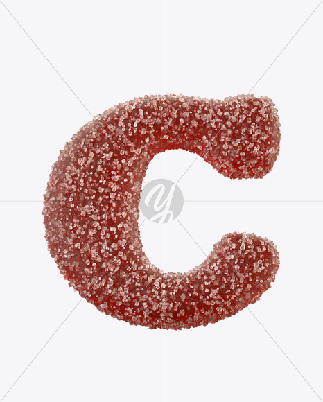 Letter C from Sugar Candy Font on Yellow Images Creative Fonts - S21161