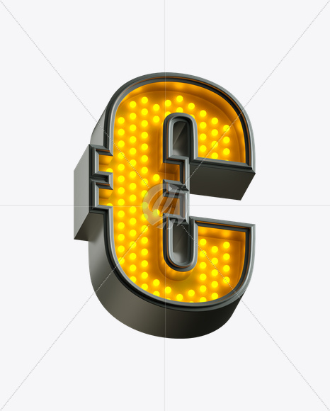 euro from Yellow LED on Yellow Images Creative Fonts - S21242