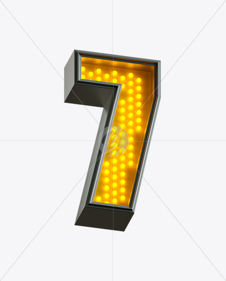 7 from Yellow LED on Yellow Images Creative Fonts - S21235