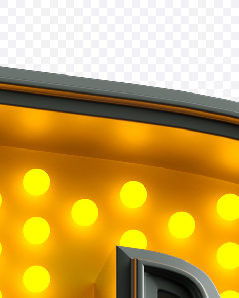 Letter P from Yellow LED on Yellow Images Creative Fonts - S21218
