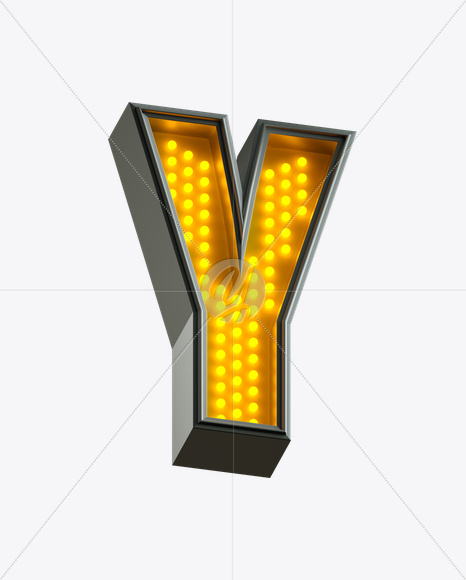 Letter Y from Yellow LED on Yellow Images Creative Fonts - S21227