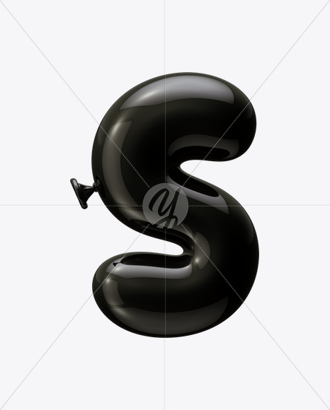 Letter S from Black Party Font on Yellow Images Creative Fonts - S21267