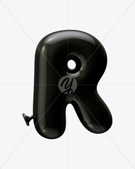 Letter R from Black Party Font on Yellow Images Creative Fonts - S21266