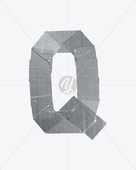 Letter Q from Mouth Tape Font on Yellow Images Creative Fonts - S21309