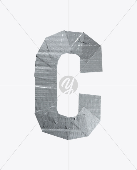 Letter C from Mouth Tape Font on Yellow Images Creative Fonts - S21295