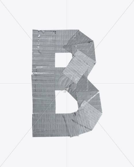 Letter B from Mouth Tape Font on Yellow Images Creative Fonts - S21294