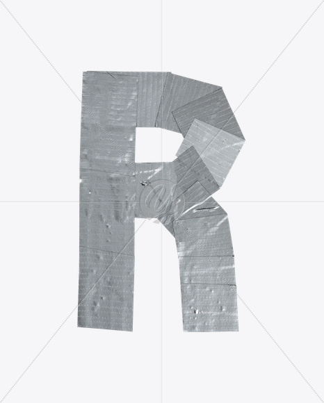 Letter R from Mouth Tape Font on Yellow Images Creative Fonts - S21310