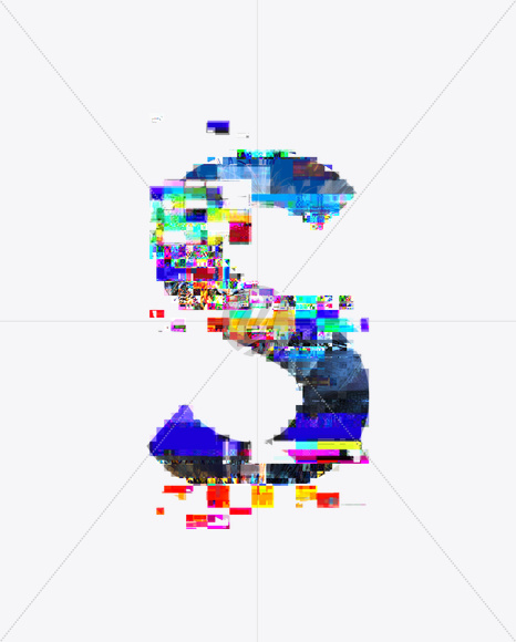 Letter S from GITS Font on Yellow Images Creative Fonts - S21358