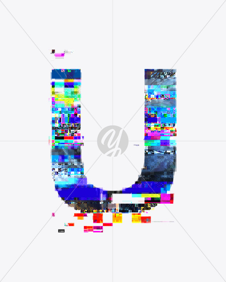 Letter U from GITS Font on Yellow Images Creative Fonts - S21360