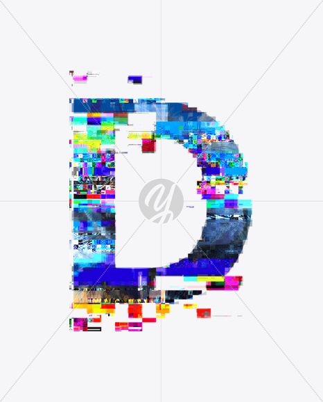 Letter D from GITS Font on Yellow Images Creative Fonts - S21343