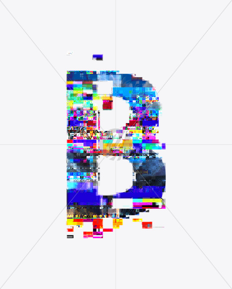 Letter B from GITS Font on Yellow Images Creative Fonts - S21341