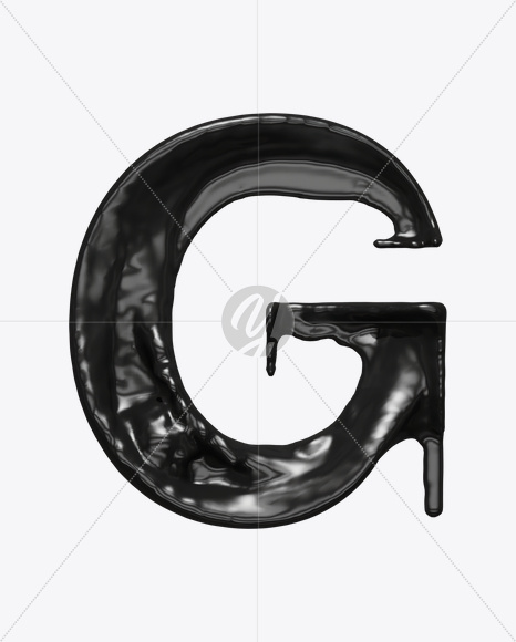 Letter G from Black Move Font on Yellow Images Creative Fonts - S21524