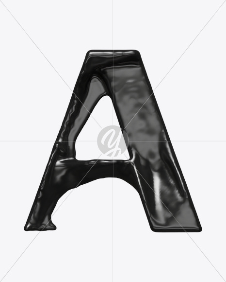 Letter A from Black Move Font on Yellow Images Creative Fonts - S21518