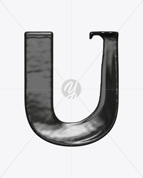 Letter U from Black Move Font on Yellow Images Creative Fonts - S21538