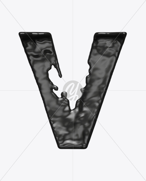 Letter V from Black Move Font on Yellow Images Creative Fonts - S21539