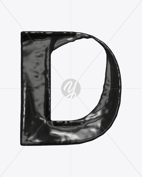 Letter D from Black Move Font on Yellow Images Creative Fonts - S21521