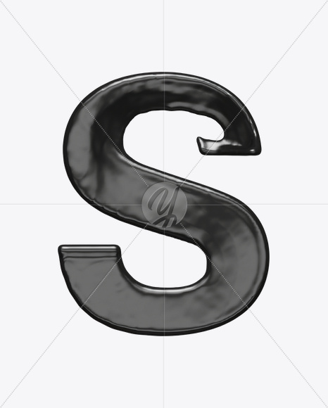 Letter S from Black Move Font on Yellow Images Creative Fonts - S21536