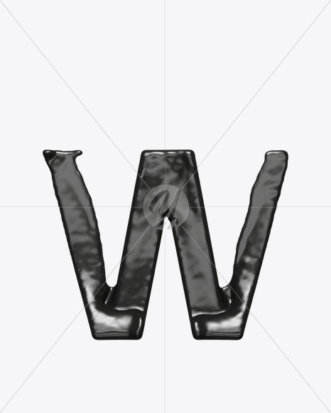 Letter W from Black Move Font on Yellow Images Creative Fonts - S21540