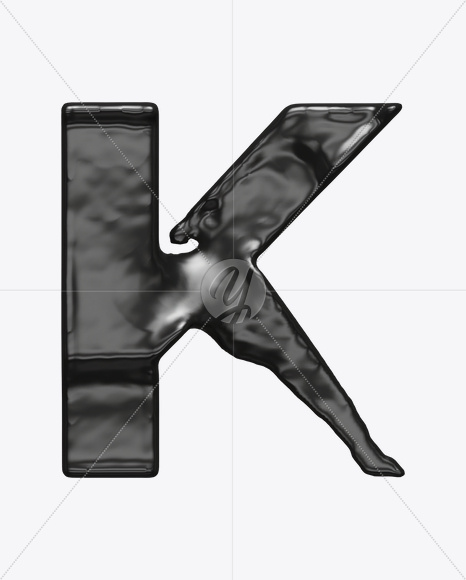 Letter K from Black Move Font on Yellow Images Creative Fonts - S21528