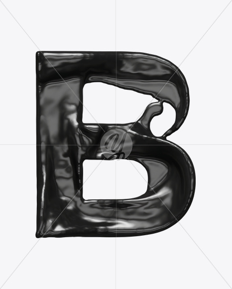 Letter B from Black Move Font on Yellow Images Creative Fonts - S21519