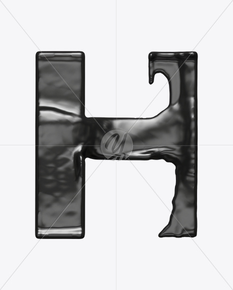 Letter H from Black Move Font on Yellow Images Creative Fonts - S21525