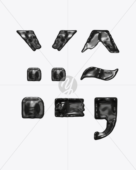 Punctuation marks from Black Move Font on Yellow Images Creative Fonts - S21561