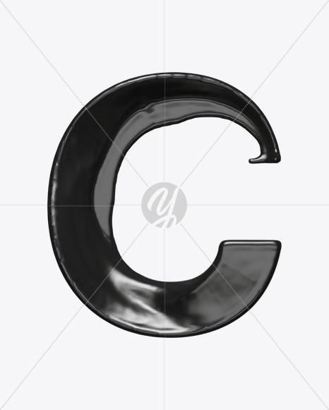 Letter C from Black Move Font on Yellow Images Creative Fonts - S21520