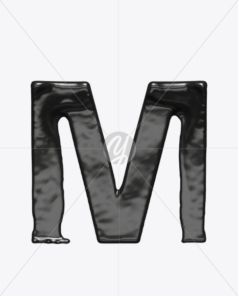 Letter M from Black Move Font on Yellow Images Creative Fonts - S21530