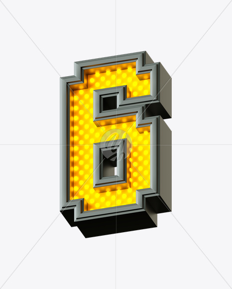 6 from Pixel LED Font on Yellow Images Creative Fonts - S21639