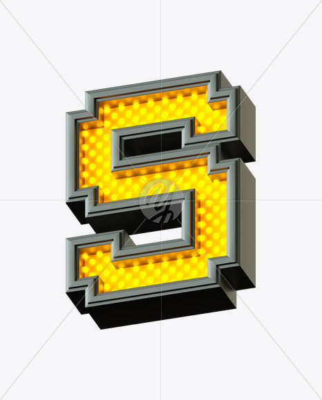 Letter S from Pixel LED Font on Yellow Images Creative Fonts - S21626