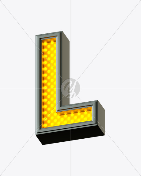 Letter L from Pixel LED Font on Yellow Images Creative Fonts - S21619