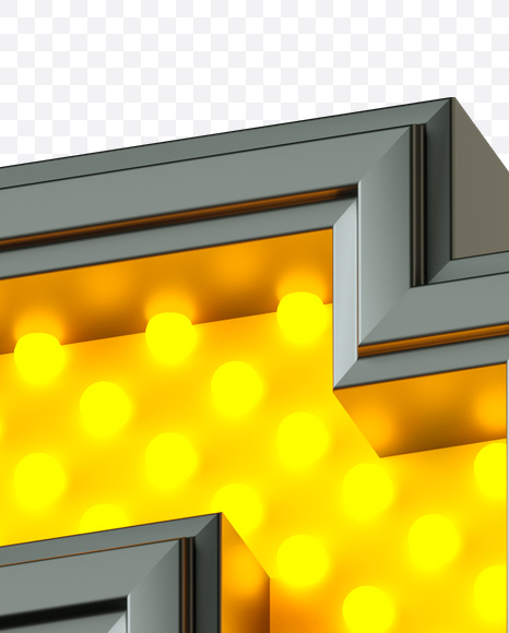 Letter Q from Pixel LED Font on Yellow Images Creative Fonts - S21624