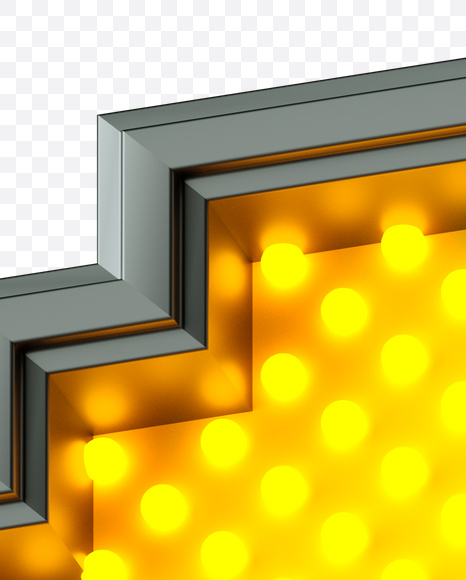 Letter M from Pixel LED Font on Yellow Images Creative Fonts - S21620
