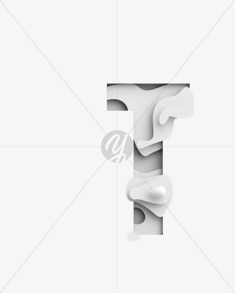 Letter T from Paper Waves Font on Yellow Images Creative Fonts - S21716