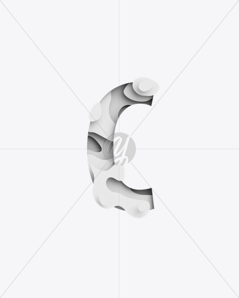 Letter C from Paper Waves Font on Yellow Images Creative Fonts - S21699