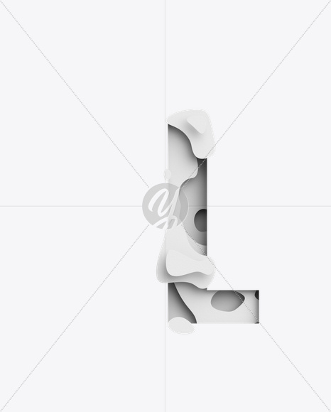 Letter L from Paper Waves Font on Yellow Images Creative Fonts - S21708