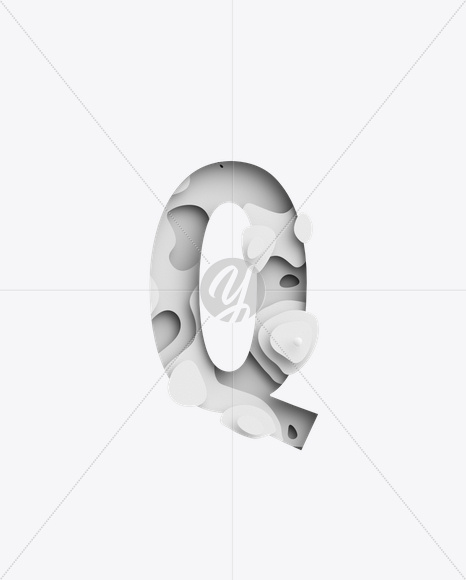 Letter Q from Paper Waves Font on Yellow Images Creative Fonts - S21713