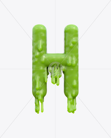 Letter H from Creepy Font on Yellow Images Creative Fonts - S21871