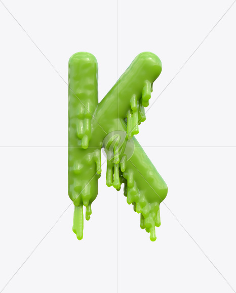 Letter K from Creepy Font on Yellow Images Creative Fonts - S21874