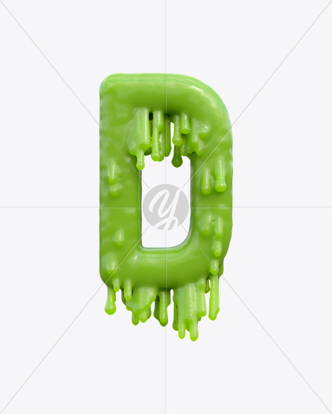 Letter D from Creepy Font on Yellow Images Creative Fonts - S21867