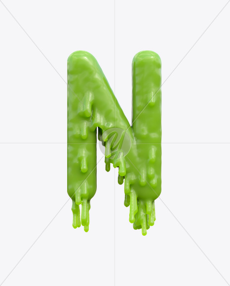 Letter N from Creepy Font on Yellow Images Creative Fonts - S21877