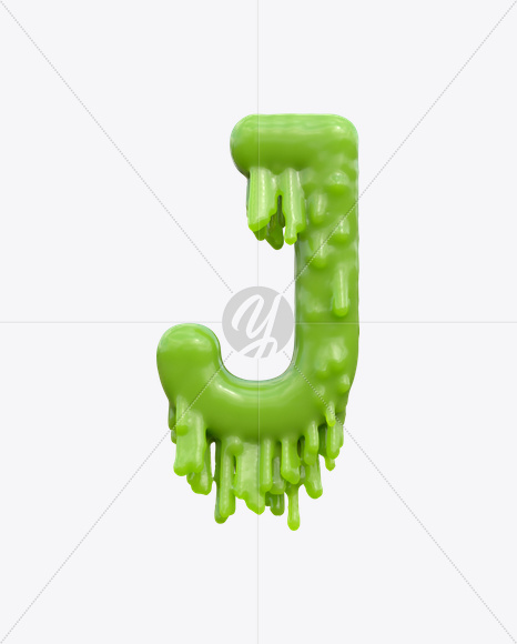 Letter J from Creepy Font on Yellow Images Creative Fonts - S21873