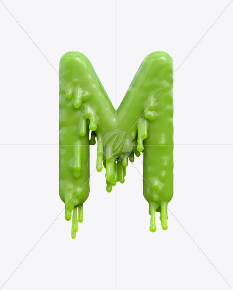 Letter M from Creepy Font on Yellow Images Creative Fonts - S21876