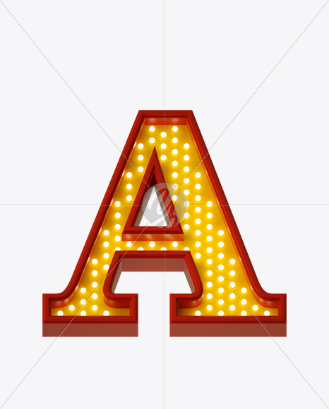 Letter A from Neon Play Fon on Yellow Images Creative Fonts - S21958